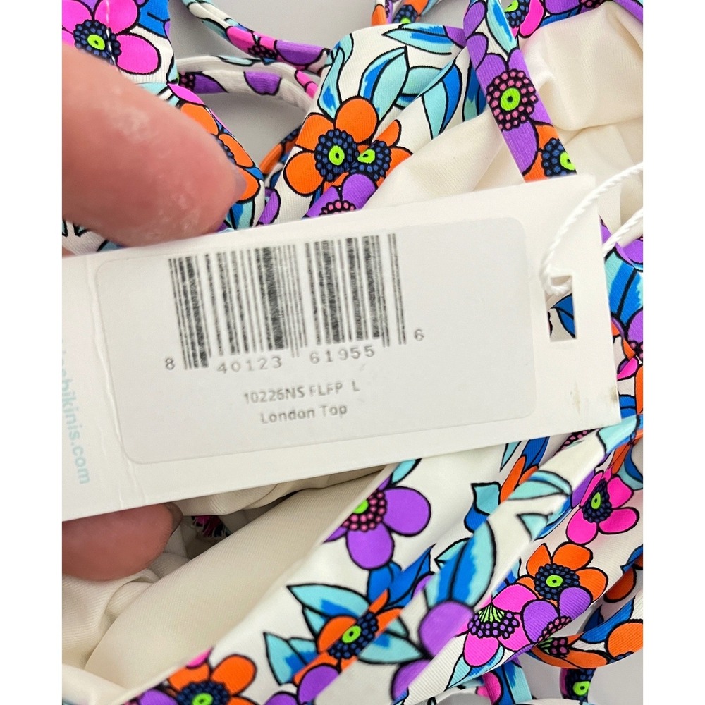 New Frankie's Bikinis Nick Bikini bottoms flower farm and London Bikini Top L/XL - Picture 7 of 8